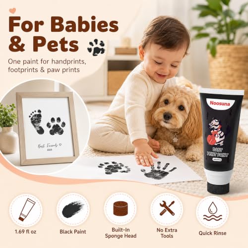Non-Toxic Baby Hand and Footprint Paint with Sponge Applicator - 1.69 fl oz