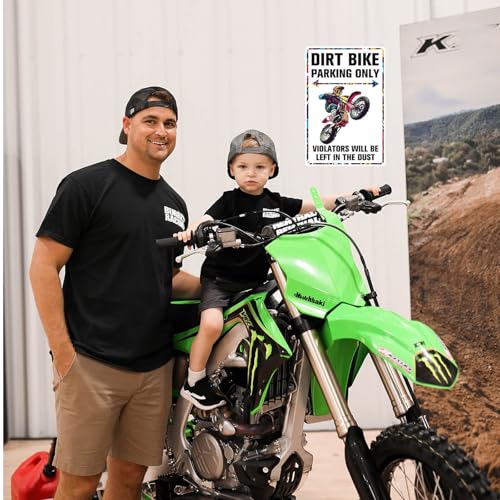 Dirt Bike Parking Only Metal Sign - 8x12 Inch Garage Wall Decor