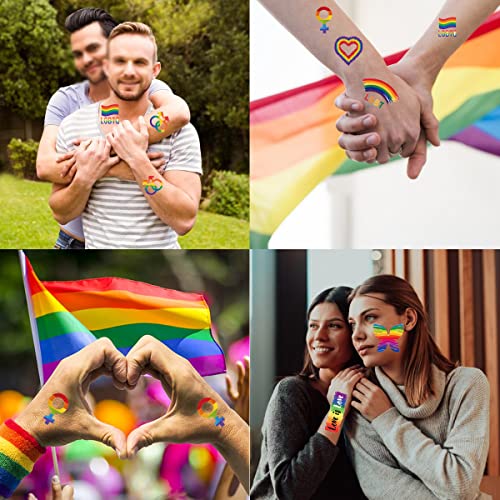 LGBTQ Rainbow Temporary Tattoos & Vinyl Stickers Set for Pride Party
