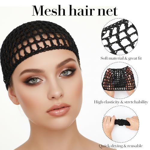 Long Hair Bonnet and Mesh Wrap Cap Set for Sleeping and Braids