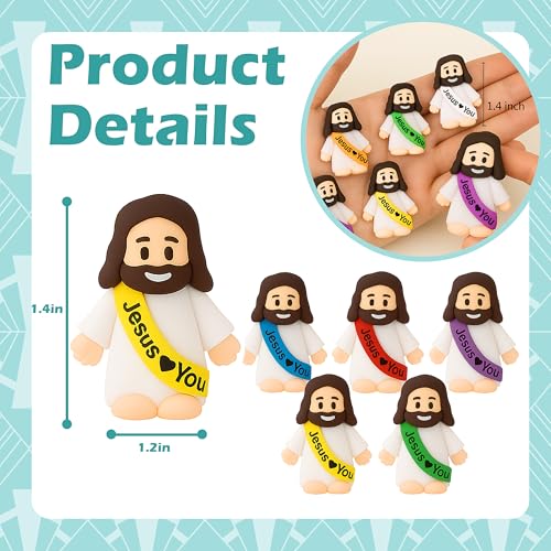 Mini Jesus Figurines - 5 Pcs Prayer & Religious Decor Statues