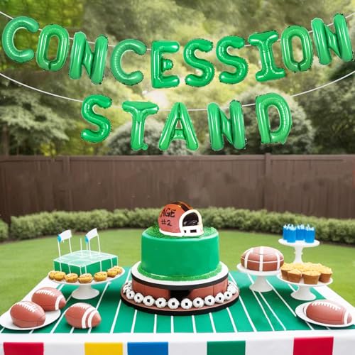 Wonmelody Concession Stand Foil Balloon Banner 16 Inch Green Sports Party Decor