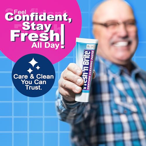 Fresh 'n Brite Denture Cleaner Paste - ADA Accepted Minty Dual Action Formula