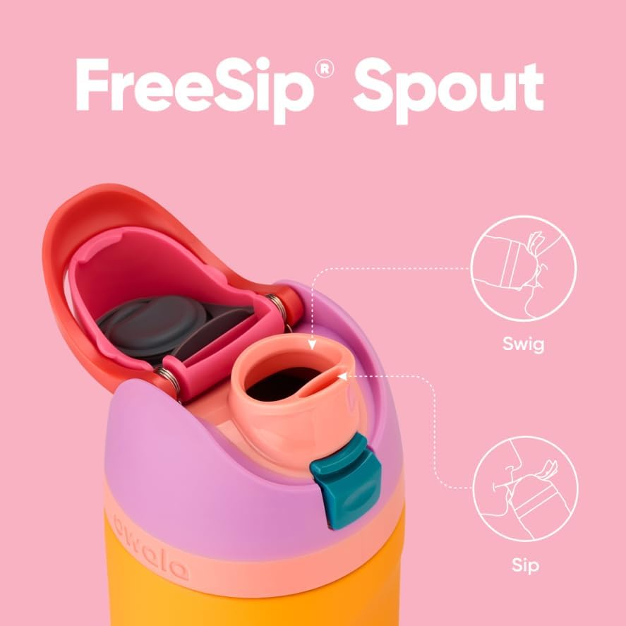 Owala FreeSip Insulated Stainless Steel Water Bottle - 24 oz BPA-Free | Tropical Design for Sports & Travel