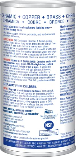 Bar Keepers Friend Cookware Cleanser & Polish - 12 oz Stainless Steel Cleaner