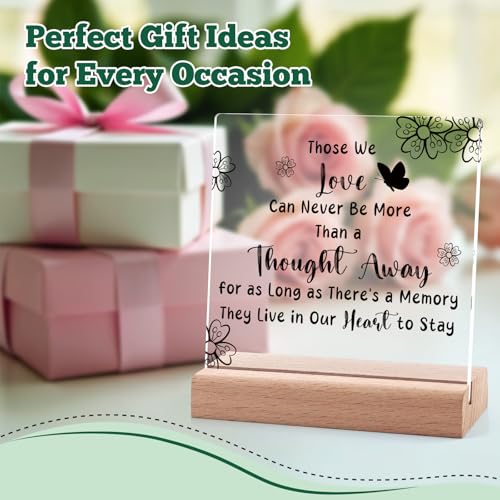 Memorial Acrylic Plaque with Wooden Stand - Sympathy Gift