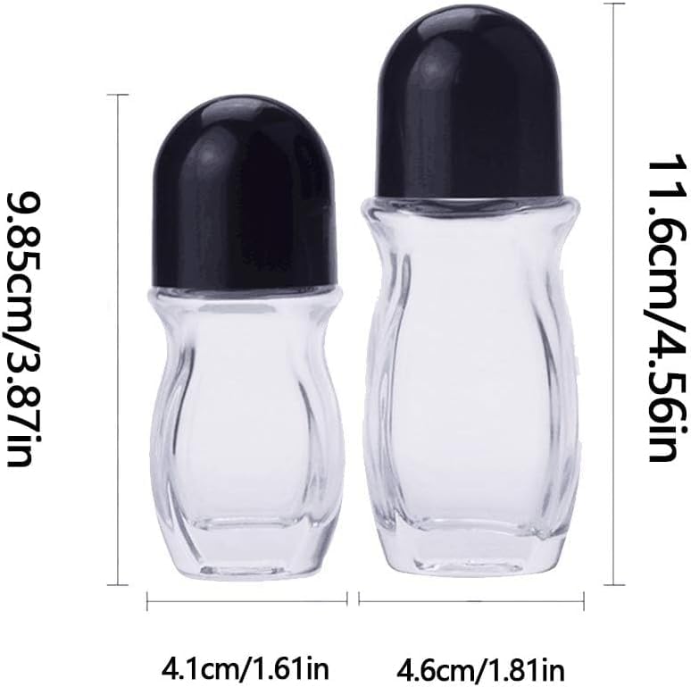 30ml Clear Glass Roller Bottles with Black Lid - Leak-Proof Essential Oil & Perfume Containers