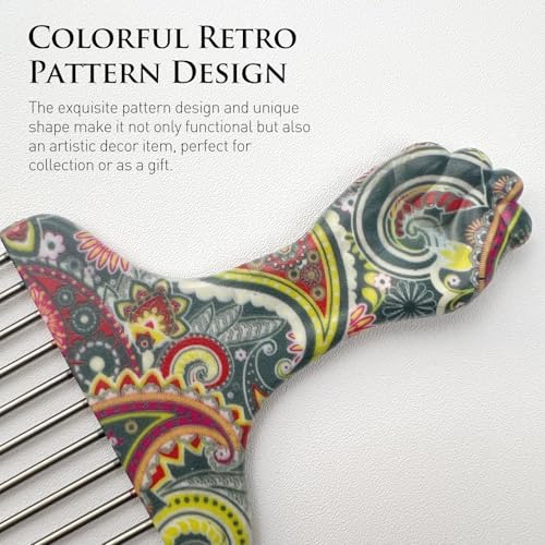 Zoolinn Stainless Steel Hair Pick Comb for Afro and Curly Hair