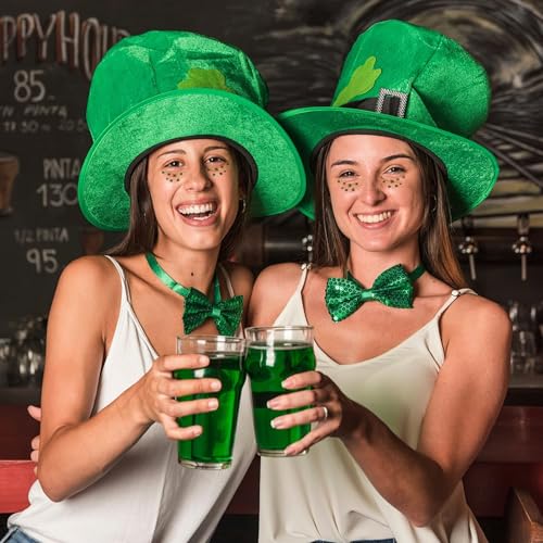 St. Patrick's Day Face Tattoos - 6 Pcs Waterproof Green Shamrock Stickers
