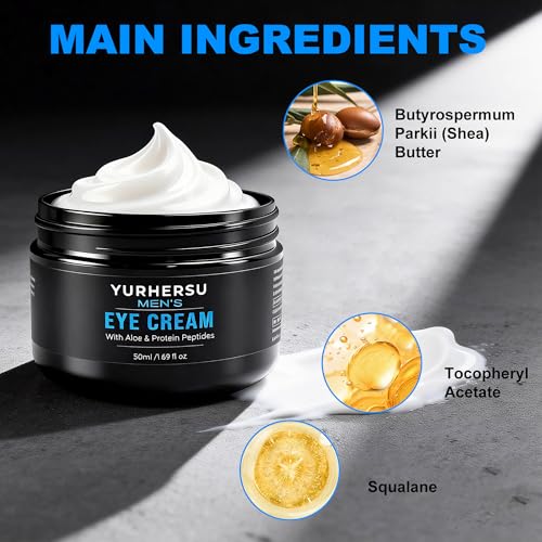 YURHERSU Men's Eye Repair Cream with Aloe and Peptides 1.69 oz