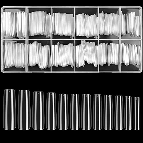 Clear Coffin Nail Tips 240 Pcs Full Cover False Acrylic Nails
