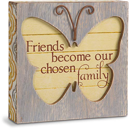 Friend Butterfly Plaque - 4.5" Rustic Gift by Pavilion Gift
