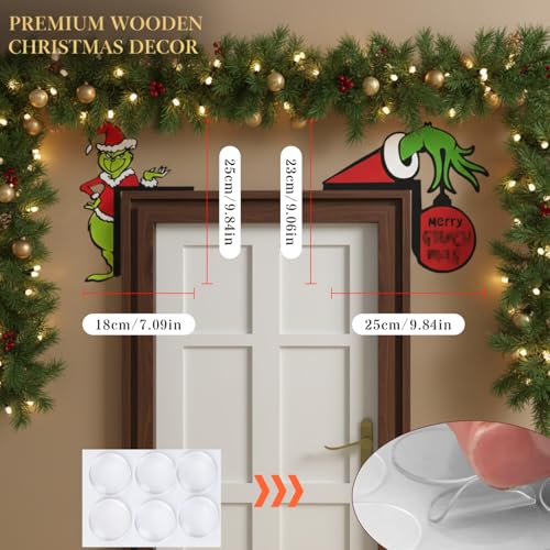 2025 Christmas Wooden Doorway Decoration - Reusable Holiday Sign