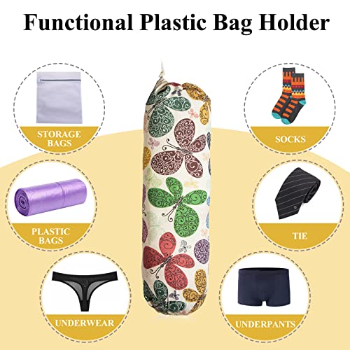 TOGETRUE Wall Mount Grocery Bag Organizer - Butterfly Pattern Storage Holder