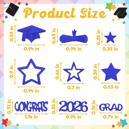Graduation Confetti 2026 - 2000PCS Blue Gold Black Table Decor