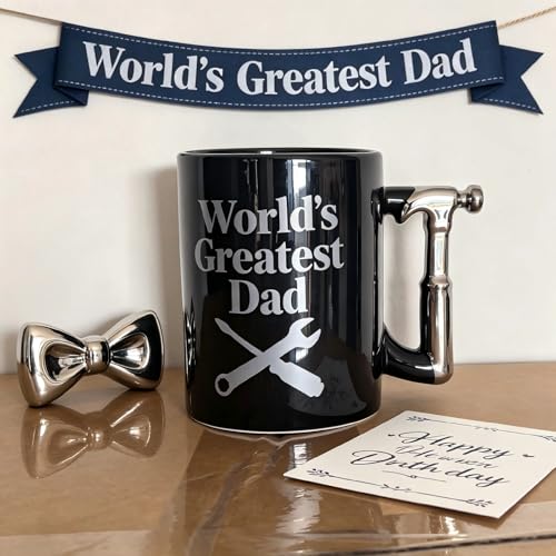 World's Greatest Dad Hammer Handle Coffee Mug 15oz - Novelty Dad Gift