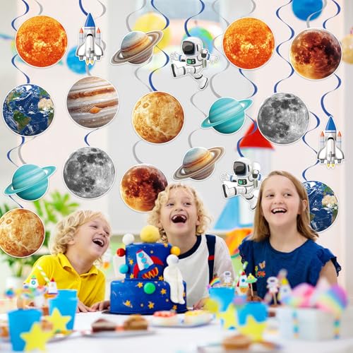 40Pcs Outer Space Hanging Swirl Decorations for Kids' Parties