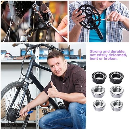 24 PCS Bike Axle Nut and Washer Kit - M8 M9.5 M10 Bicycle Replacement Parts - Mountain & Road Wheel Nuts Bolts Set - Universal Fit Bike Upgrades