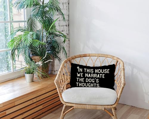 Funny Dog Lumbar Pillow Cover for Dog Lovers | 12x20 Inch Farmhouse Decor