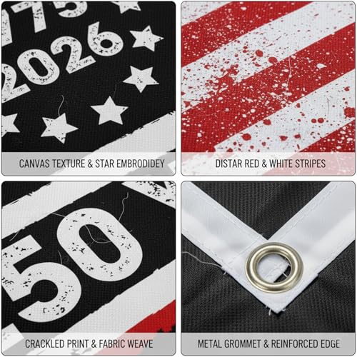 250th Anniversary Flag Set - Large & Garden Flags for Patriotic Events