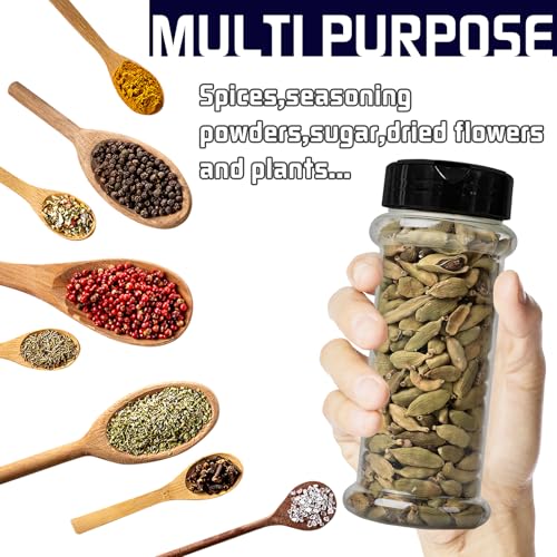 8-Pack 5.5 oz Plastic Spice Jars with Dual-Sided Shaker Lids