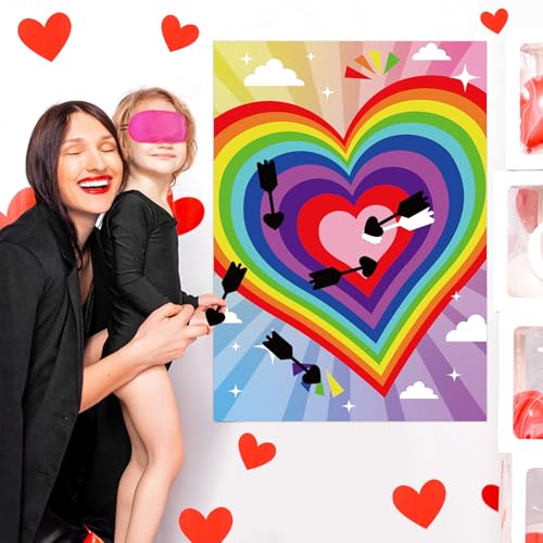 Pin The Arrow On The Heart Valentines Game Set for Kids