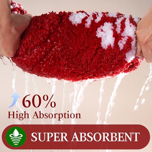 Christmas Bathroom Rugs 30x20 Microfiber Soft Absorbent Floor Mat – Trees Design