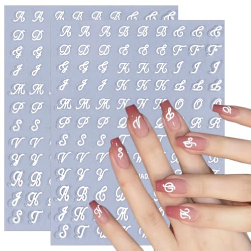 Retro English Letter Nail Art Stickers Self-Adhesive Decals