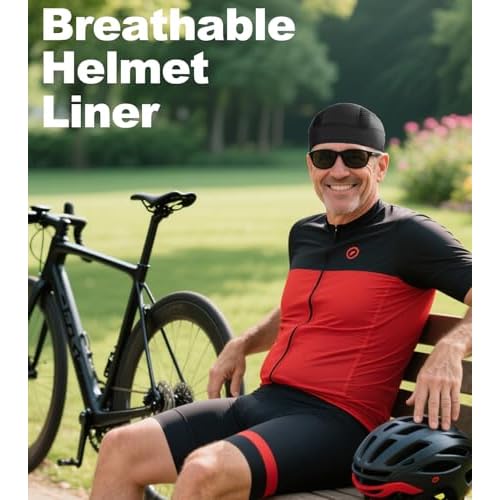 2 Pieces Skull Caps Helmet Liner for Men Women Cooling Cycling Hat Beanie for Running Fits Under Helmets