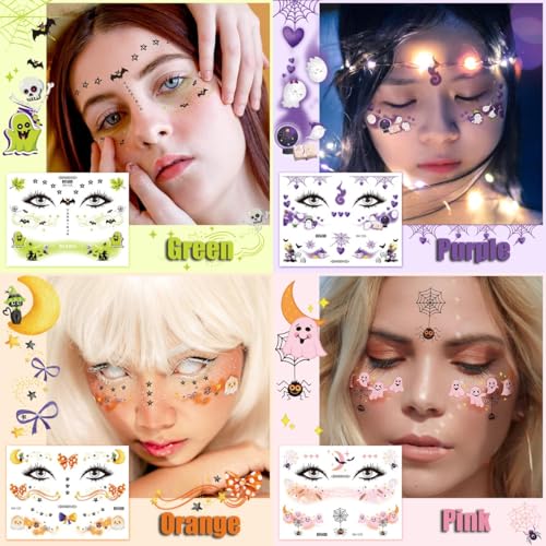 Halloween Temporary Tattoos for Kids Face & Body 10 Sheets