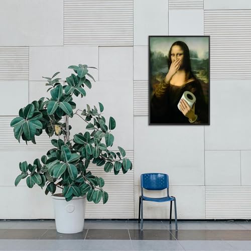 Funny Vintage Woman Portrait Canvas Wall Art for Bathroom