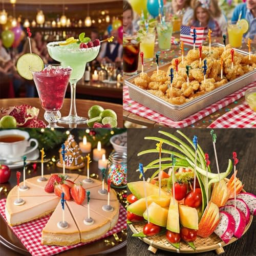 400PCS Fancy Bamboo Toothpicks for Appetizers & Drinks - Party Skewers & Charcuterie Picks