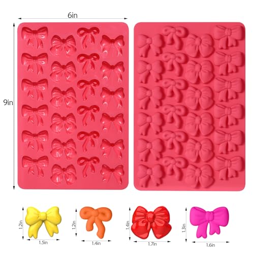 96 Cavities Bow Chocolate Silicone Mold Set - Mini Bow Candy & Cake Decorations