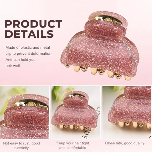 SYBL Small Acrylic Hair Claw Clips 4-Piece Non-Slip Mini Hair Barrettes