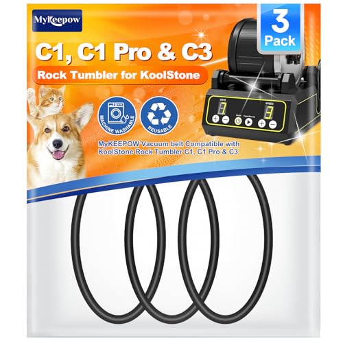 3-Pack Replacement Belts for Koolstone Rock Tumbler C1, C1 Pro & C3