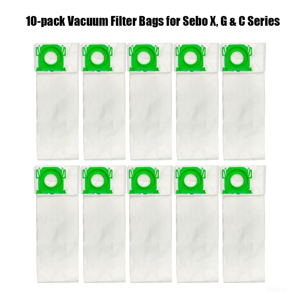 8-PACK 6695AM Vacuum Cleaner Bags for Sebo K X/C/370 Sebo X Series Extra Pet XP2 XP3 AIRBELT K Series Replacement Vacuum Filter Bags