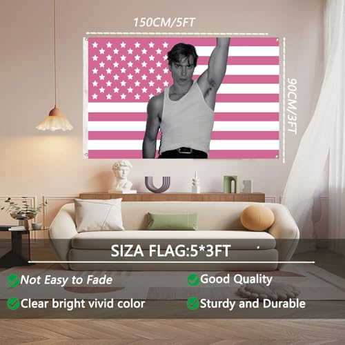Nicholas Chavez Pink American Flag Tapestry 3x5FT - Durable & Colorful