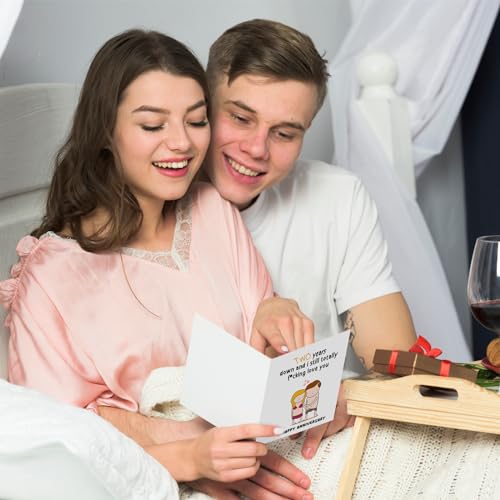 Funny 2nd Anniversary Card for Couples - Blank Inside