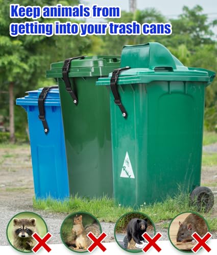 PAHTTO Adjustable Animal-Proof Trash Can Lock - Heavy-Duty Garbage Can Strap