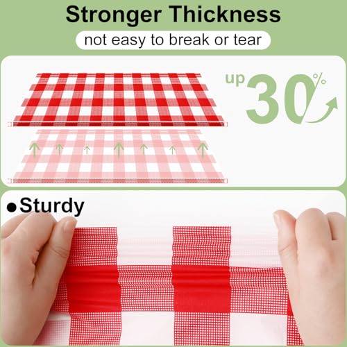 Buffalo Check Disposable Tablecloths - 4 Pack, 54 x 78 Inch