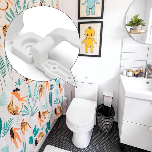 Universal Toilet Seat Hinge Replacement Kit - 2 Pack White Plastic Hardware