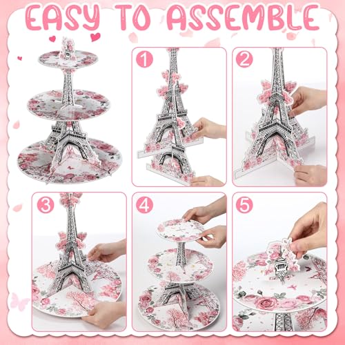 3 Tier Eiffel Tower Cupcake Stand - Honeydak Paris Design