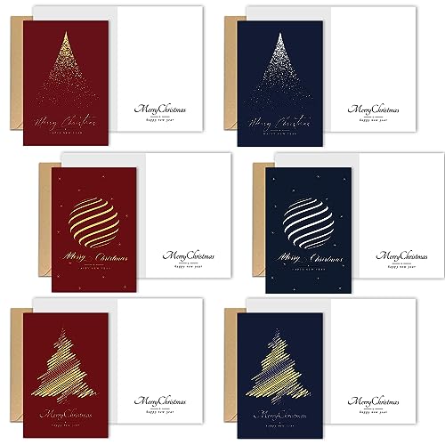 72-Pack Christmas Greeting Cards with Gold Foil Holiday Tree & Envelopes - Variation of THIS listing