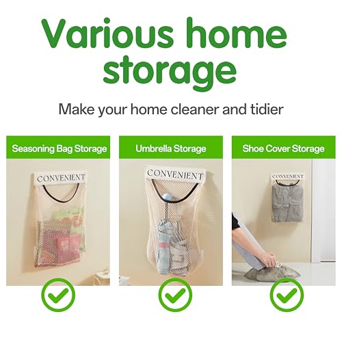 2-Pack Adhesive Trash Bag Holder Dispenser - Wall Mount Mesh Organizer