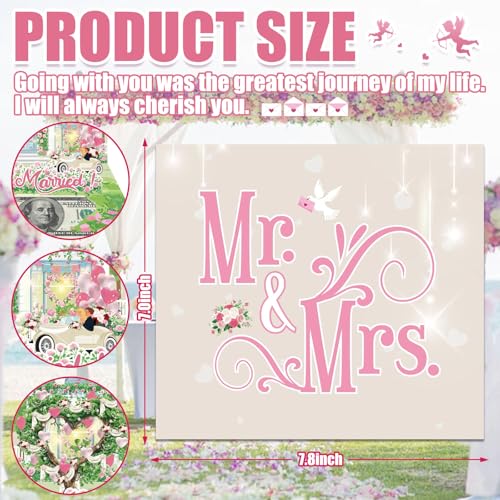 3D Pop-Up Wedding Card with Music & Fireworks - Money Holder