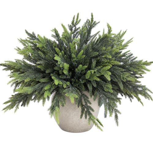 32Pcs 18 Inch Artificial Norfolk Pine Branches Christmas Greenery - Real Touch Foliage