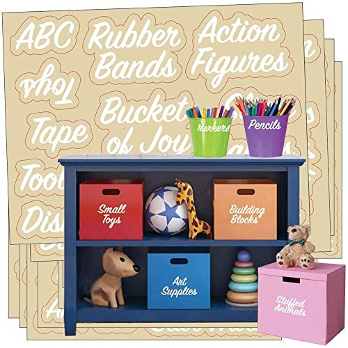 120 Preprinted Playroom Organization Labels - Toy & Craft Storage