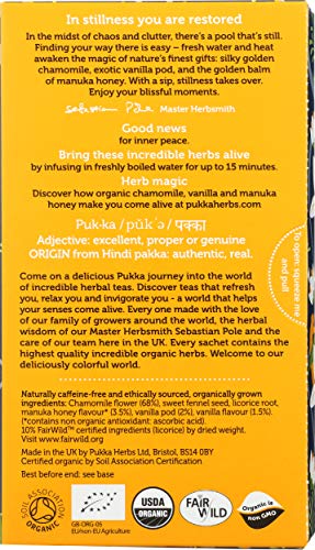Pukka Chamomile, Vanilla & Manuka Honey Herbal Tea - 40 Bags