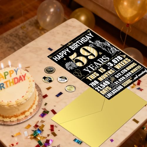 59th Jumbo Birthday Card - Giant 1967 Retro Signatures Gift for Men and Women
