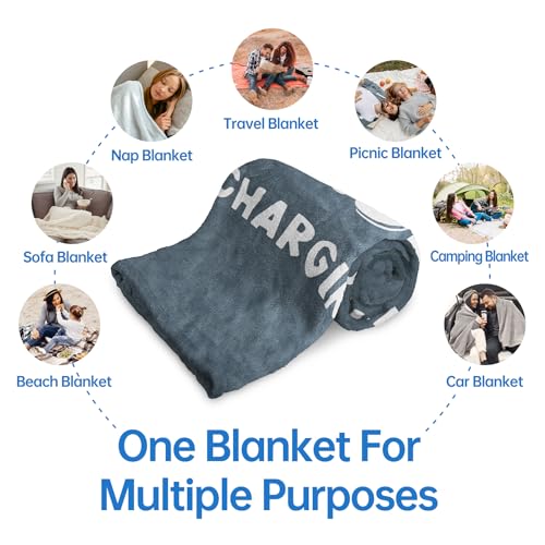 Grandpa Charging Sloth Blanket 60x80 Grey - Funny Gift for Grandpa